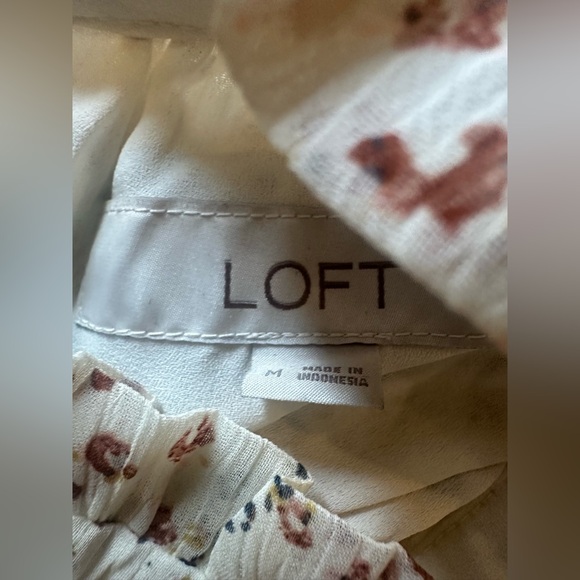 Loft Floral Print Ruffle Sleeve Top - Picture 5 of 6